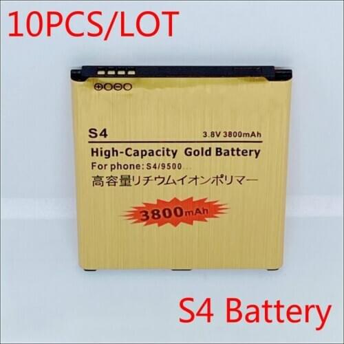 10pcs/lot B600BE S4 battery Golden Li-ion Replacement B600BC Battery for Samsung Galaxy S4 i9500 i9508 i9502 i959 i9505 battery