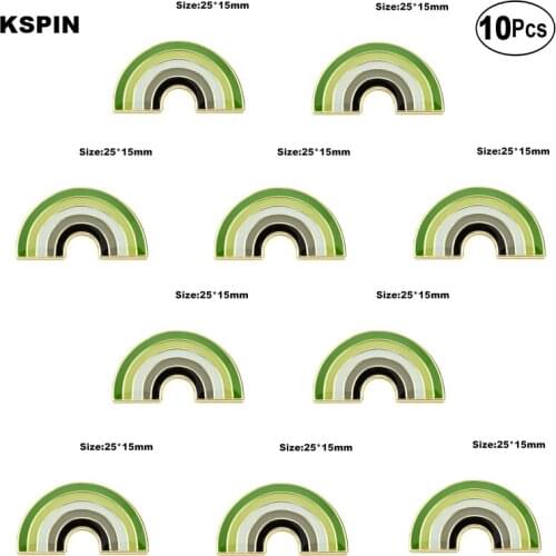 Aromantic Pride Flag Brooches Lapel Pin Flag badge Brooch Pins Badges 10Pcs a Lot