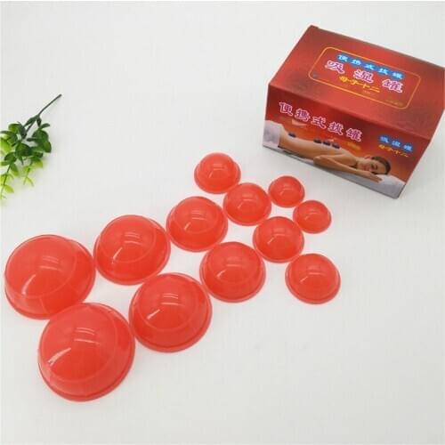 12Pcs Silicone Medical Vacuum Cans Massage Suction Cup Full Body Neck Back Massage Suction Cup Anti Cellulite Chinese Cupping