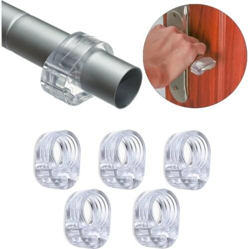 5Pcs Door Handle Bumpers Buffer Guard Stopper O Type Transparent Wall Protectors Silencer Crash Pad Door Stopper Kitchen Bedroom