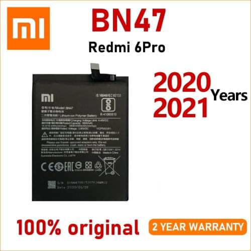 Xiao Mi New 100% Original BN47 4000mAh Battery For Xiaomi Redmi 6 Pro / Mi A2 Lite Phone Batteries Batteria