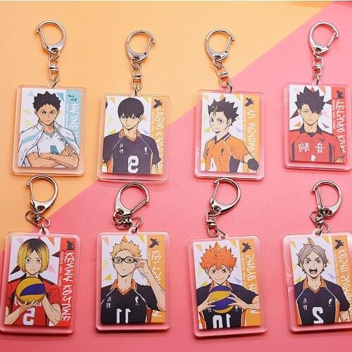Anime Haikyuu Keychains Accessories Acrylic Key Rings Keychain for Car Keys Collection Props Pendants 2021 Man Woman