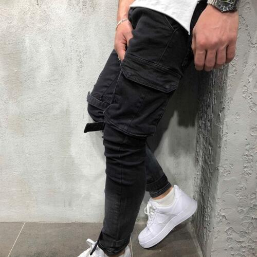 Men Fashion Casual Harem Pant High Street Hip Hop Male Big Pocket Slim Fit Cargo Trousers Biker Pant Jogger Sweatpants