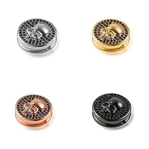 13*13mm skull multicolor crystal micro pave cz zircon cubic zirconia beads DIY necklace charm bracelet connectors making fgh34
