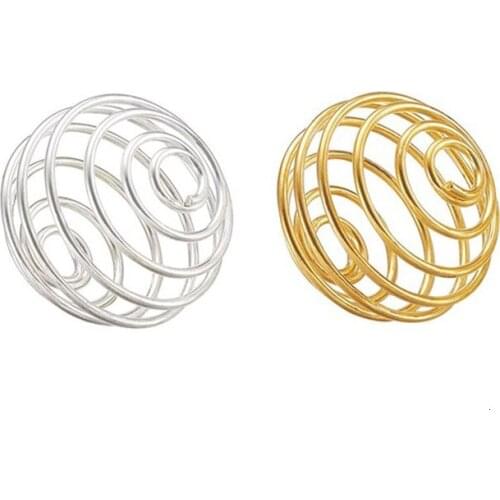 50pcs 15X13mm Round Lantern Ball Beads Jewelry Findings End Caps Crimp Beads Necklace Bracelet Jewelry Making Accessories DIY