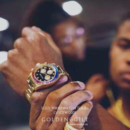 New Causal Sport diamond Chronograph Men Watch Stainless Steel Band Wristwatch Big Dial Quartz Watches with Luminous Pointers