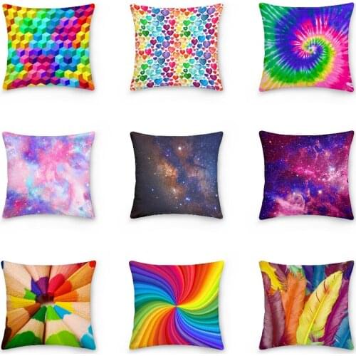Colorful Swirl Geometric Pillowcase Starry Sky Print Bed Pillow Cover Sofa Cushion Case Psychedelic Abstract Style Pillowcases