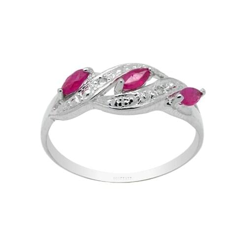 CoLife Jewelry Fashion Silver Ruby Ring for Woman 2.5mm * 5mm Natural Ruby Silver Ring 925 Silver Ruby Jewelry Gift for Wife