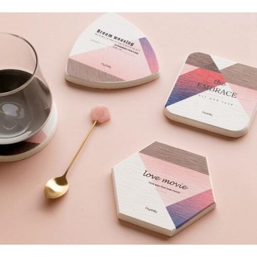 Home Placemat Ins Diatom Mud Absorbent Coaster Geometric Insulation Tea Pad Anti-scald Coasters Kitchen Anti-hot Pot Bowl Mats L