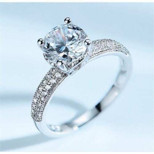 DY 925 Sterling Silver Ring Cubic Zirconia Unique Elegant Romantic Bridal Ring For Female Wedding Engagement Trendy Jewelry