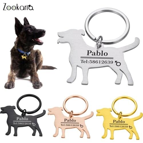 Personalized Dog Cat Name Tags Customized Dog ID Tag Collar Accessories Nameplate Anti-lost Pendant Metal Tag Dog Shape