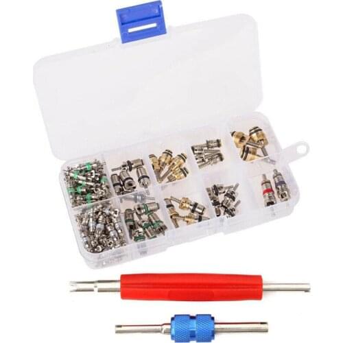 Car Air Conditioning Valve Core Removal Tool Air Conditioning System Repair Kit Quick Sealing Kit For R12 & R134a 102 Pieces/set