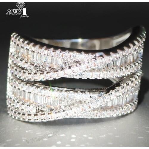 YaYI Fine Jewelry Fashion Princess Claw Set Cut White Cubic Zirconia Silver Color Engagement Wedding Party Leaves Gift Rings