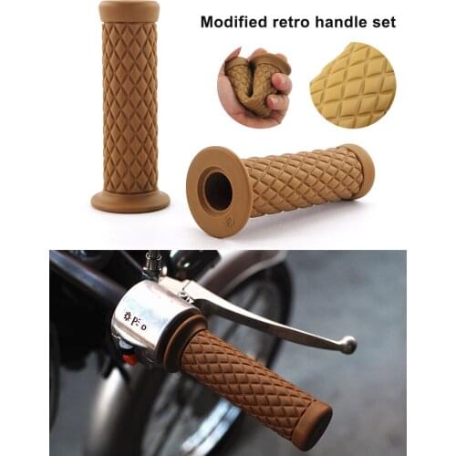 Retro classic 7/8" handlebar cafe racer moto grip Motorcycle Handlebar Grip Retro Rubber Handle Bar Non Slip Unviersal Vintage