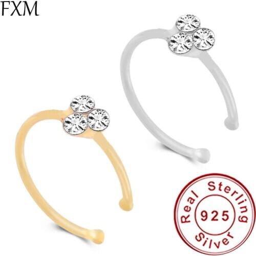 925 silver nose ring piercing for women rhinestone body piercing anti-allergy punk 2020