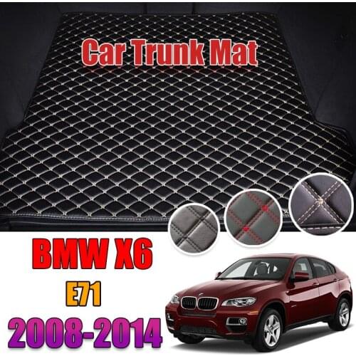Leather Car Trunk Mat For BMW X6 E71 2008-2014 Trunk Boot Mat X6 Liner Pad BMW E71 Cargo pad Carpet Tail Cargo Liners 2009 2010