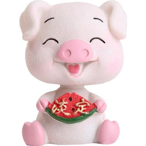 Creative car decorations cute men and women personality shaking his head piggy car decorations car decorations