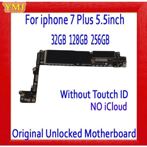 NO iCloud for iphone 7 Plus 5.5inch Motherboard With/No Touch ID,Original unlocked for iphone 7Plus Mainboard with IOS System