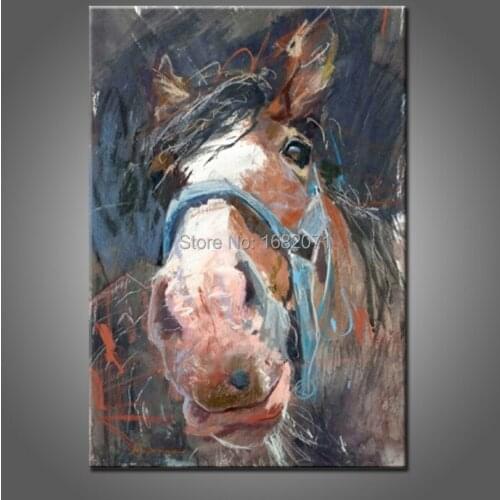 Skills Artist Hand-painted High Quality Modern Funny Horse Oil Painting For Living Room Decoration Funny Donkey Oil Painting