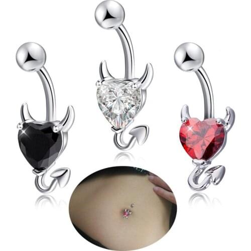 New Fashion Personality Zircon Demon Belly Rings for Women Sexy Body Piecing Jewelry