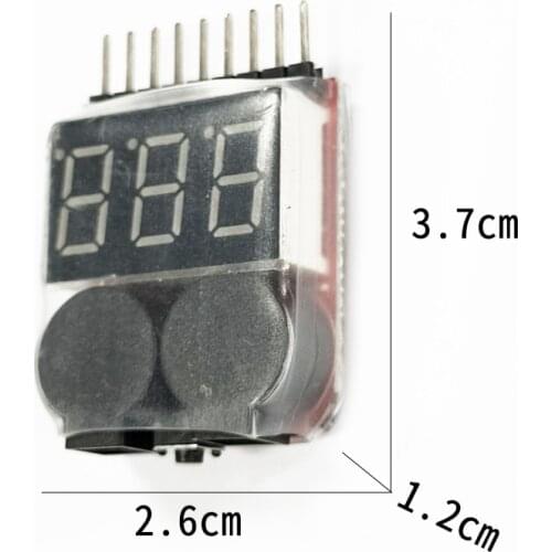 Newest 1S-8S Lipo Battery Voltage Tester Low Voltage Buzzer Alarm For 3.7v 7.4v 11.1v rc airplane car drone upgrade BX100
