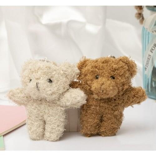 New 10cm teddy bear doll plush animal toy wedding bouquet mini plush keychain doll gift
