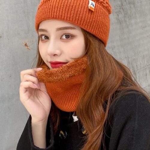 Autumn Winter Solid Color snood Women Thickened Cold Warm Neck Protection Collar Fake High Collar Wild Knitted Scarf O47