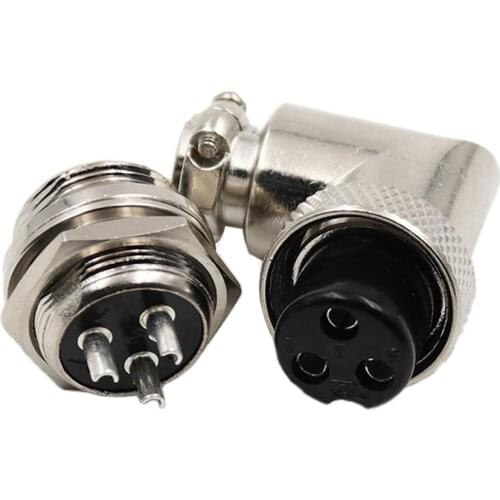 90 Degree Right Angle Aviation Electrical Connector M16 2 3 4 5 6 7 8 9 Pin 7A Elbow Bend Male Plug Female Socket Power Adapter