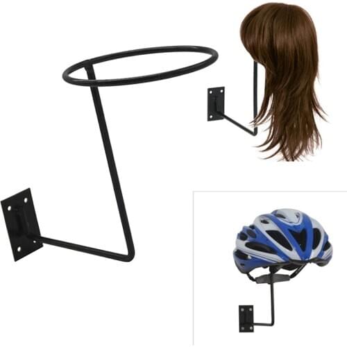 Heavy Duty Metal Wall Mounted Motorcycle Helmet Holder Top Cowboy Hat Wig Cap Organizer Rack Hanger for House, Trailer Or Garage
