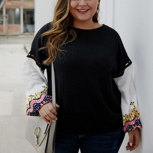 Autumn plus size sweater 5XL 6XL 7XL 8XL 9XL bust 142CM fashion womens round neck embroidery stitching loose casual sweater