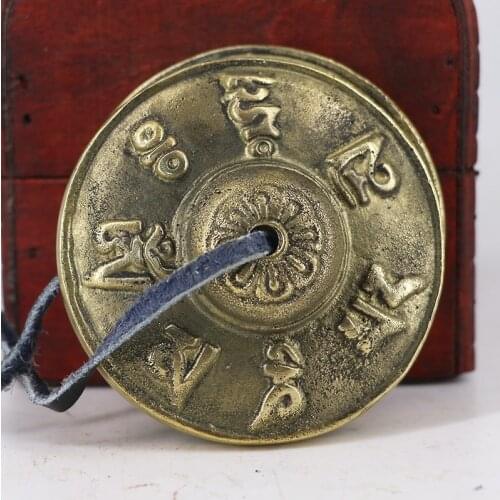 BATESMUSIC Dropping 2.6 inch/6.5cm Tibetan Tingsha Cymbals - 6.5 cm - OM Mane Padme Hum Symbols Embossed