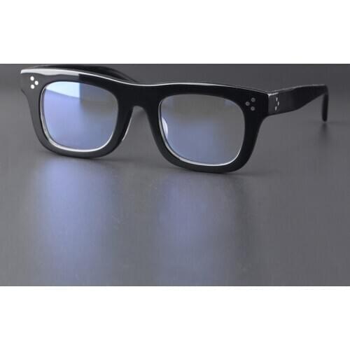 Vazrobe Vintage Eyeglasses Frames Male Black Acetate Glasses Men Spectacles for Prescription Optical Eyewear
