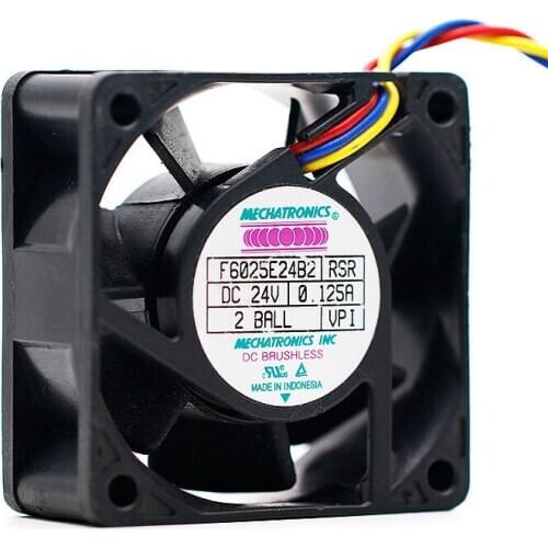 For mechatronics F6025E24B2 6CN 24V 0.125A Converter Cooling Fan Double Ball silent low noise