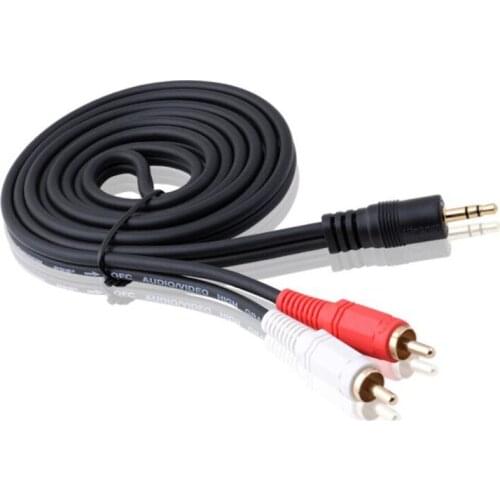 High Quality 1.3 M 3.5mm Stereo mini Jack to 2 RCA Audio Adapter Cable Lead meters computer audio line speaker cable