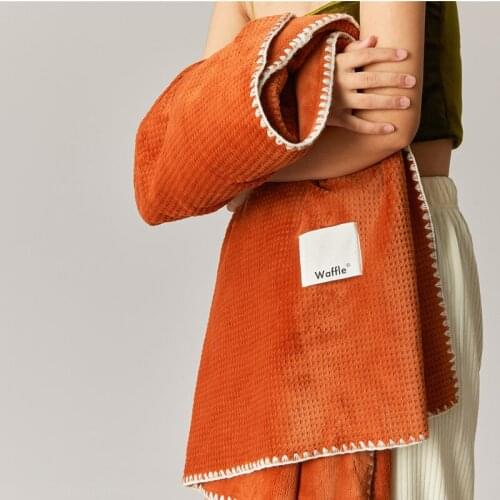 High-End Imported Waffle Velvet Bed Blanket Autumn and Winter Thickening Thermal Bed Sheet Coral Velvet Blanket Nap Blanket