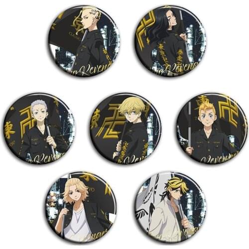 Japanese Anime Tokyo Revengers Hanagaki Takemichi Cosplay Tinplate Badges Cartoon Garniture Bedges For Bags DADGE Brooch Pin Toy