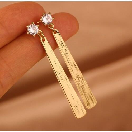 MYWINY crystal zircon earrings copper slap jewelryvfor women