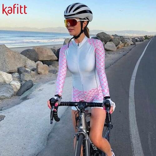 Kafitt Triathlon Long Sleeve Cycling Jersey Suit Ladies Jersey Cycling Clothing Sweatshirt Macaquinho Ciclismo Feminino Tights