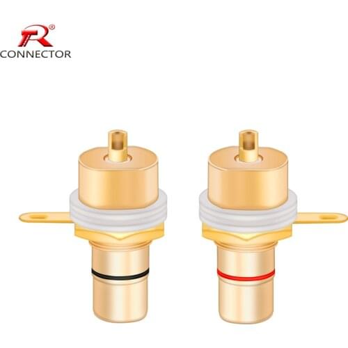 1Pair Gold-Plated RCA Lotus Female Socket, HIFI Audio Terminals , Amplifier CD Input RCA Socket, Rhodium-plated RCA for options