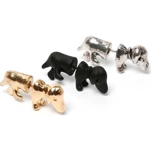 1pc Punk Rock Trendy Cool Dachshund/Dog Impalement Lady/Men/Women/Unisex Ear Stud Party Earrings