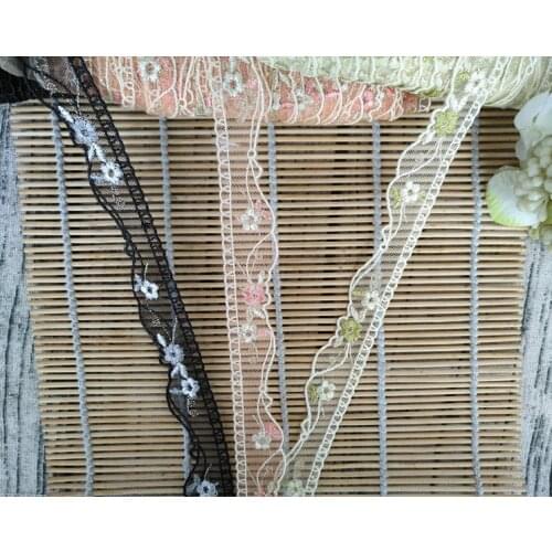 2 Yards Flower Wedding Embroidered Diy Handmade Patchwork Lace Trims Water Soluble Lace Trim Ribbon Top Sewing Supplies Craft