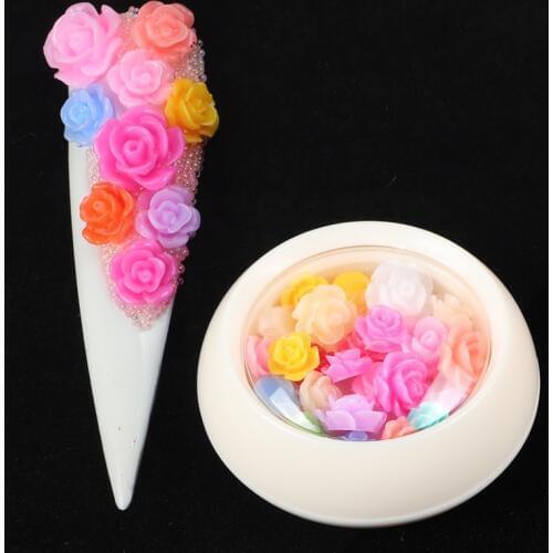 RIKONKA 3D Mixed Rose Nail Rhinestones DIY Nail Gems Jewelry Charming Professional Nail Decals for False&Gel&Natual Nails