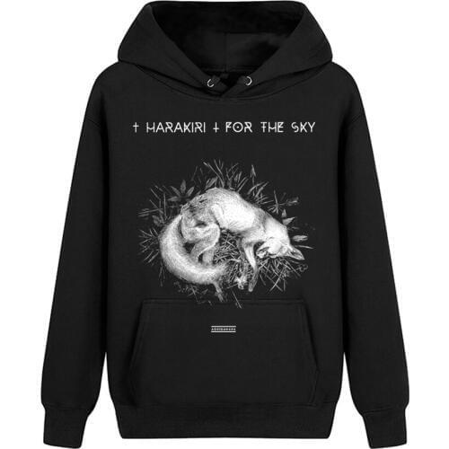 4 designs Pollover Sweatshirt Nice soft and warm Harakiri for the sky Rock hoodies black metal sudadera fox deer fleece