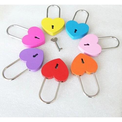 500Pcs/lot Long Shackle Heart-Shaped Locks Decorative Lover Padlocks Large Heart 3.86"x1.75" for Notebook Suitcase Luggage Bag