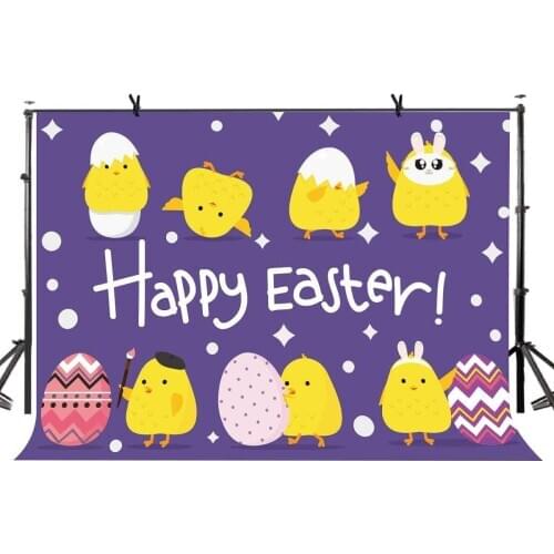 7x5ft Happy Easter Backdrop Eggs Hatch Life Easter Photography Background and Easter Party Backdrop Props