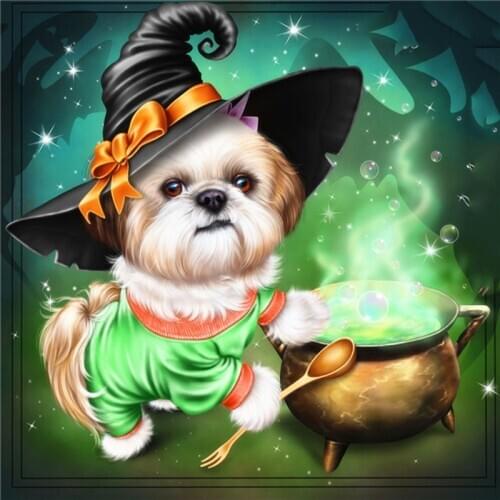 Diamond Embroidery Dog 5d Diamond Painting Cross Stitch Full Square Cartoon Mosaic Rhinestones Art Halloween daiment painting