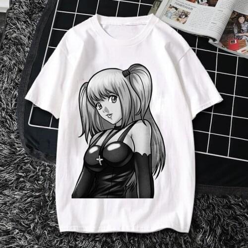 Anime Death Note T-shirt Misa Amane Print White Tshirt Men Yagami Light Short Sleeve Funny Summer Casual T Shirt For Women CS603