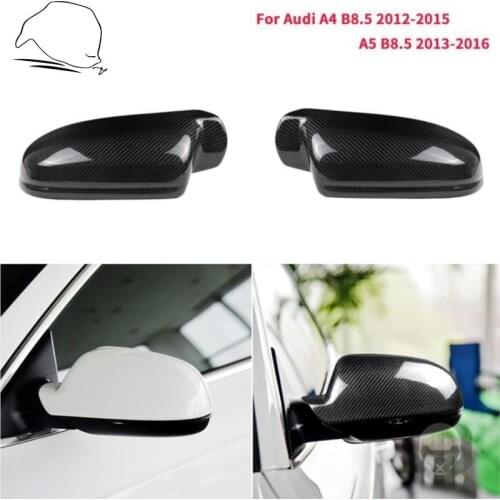 For Audi A4 2012-2015 A5 2013-2016 B8.5 Rearview Mirror Covers Caps Real Carbon Fiber Replacement Style Car Styling Accessories