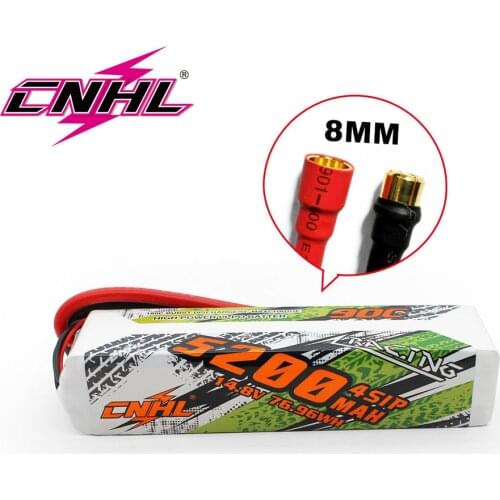 CNHL RC Lipo 4S 14.8V Battery 6200mAh 90C For RC Car Boat Airplane Helicopter Jet Edf Speedrun With 8mm Bullet Plug