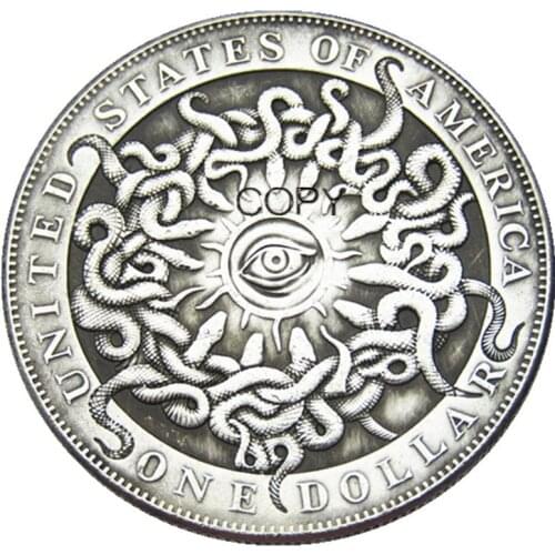 HB(108)Hobo USA Morgan Dollar1893 skull zombie skeleton Silver Plated Copy Coins